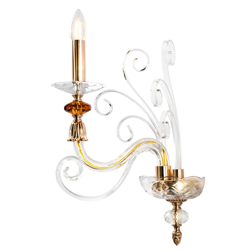 Настенный светильник Crystal Lux CATARINA AP1 V2 GOLD/TRANSPARENT-COGNAC