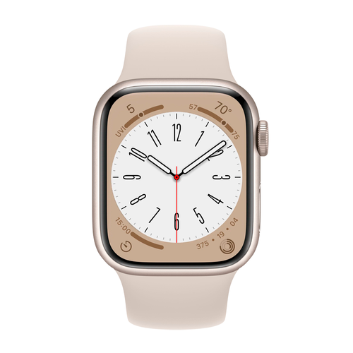 Умные часы Apple Watch Series 8 GPS, 41mm, Aluminium Case with Sport Band M/L, Starlight (Сияющая звезда)