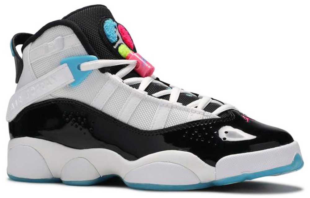 Jordan Air Jordan 6 Rings South Beach South Coast high-top retro basketball shoes GS black and white