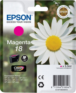 Epson Daisy Singlepack Magenta 18 Claria Home Ink C13T18034010