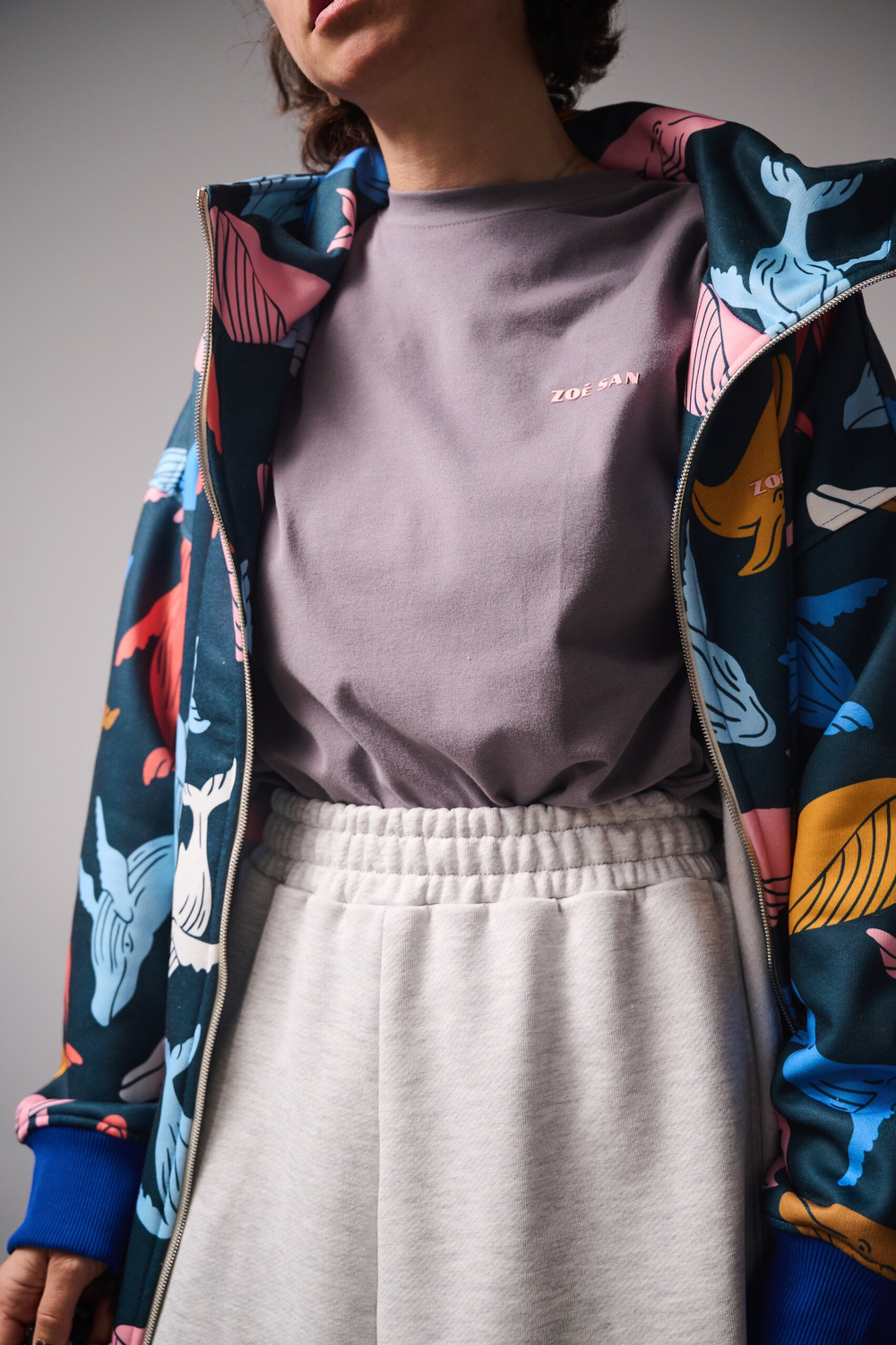 Худи на молнии с начесом, «Киты»