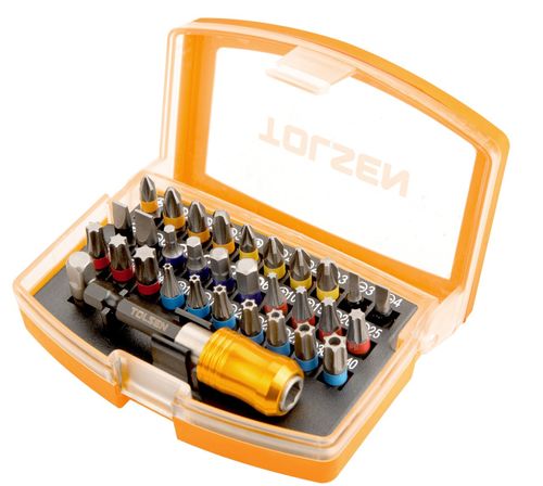 TOLSEN (TT20370) Набор вставок (бит) 1/4", Ph, Pz, Hex, Torx, Slotted, 32 предмета