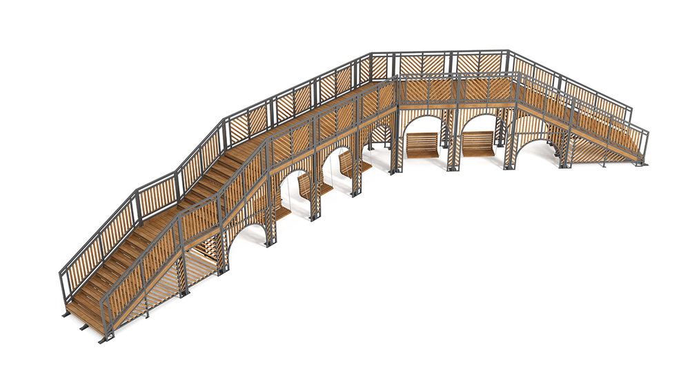 Мост-пергола с качелями SK00277