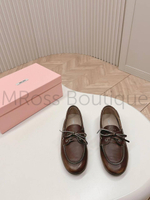 Женские коричневые лоферы Miu Miu