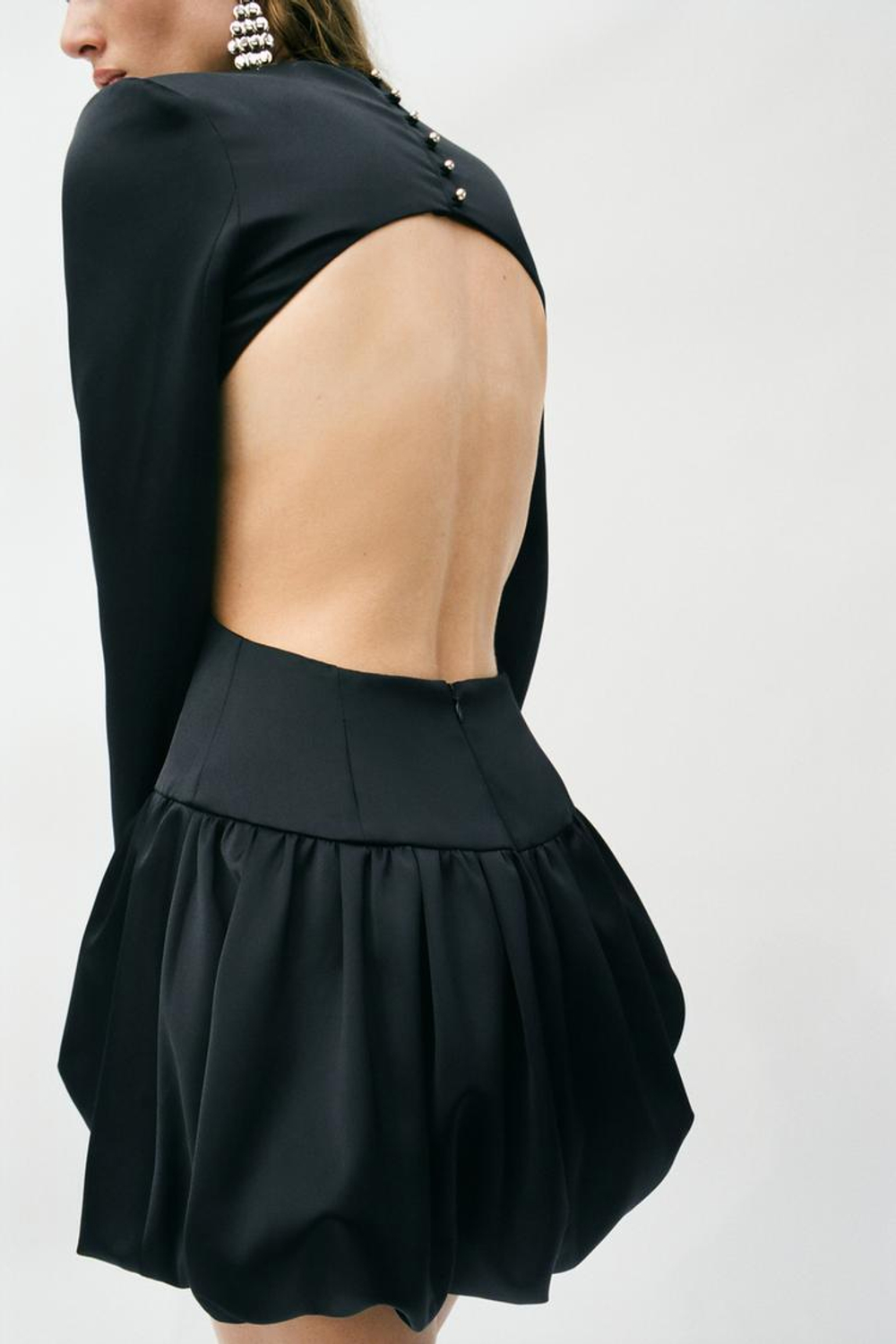 ZARA МИНИ-ПЛАТЬЕ-БАЛЛОН, ЧЕРНЫЙ