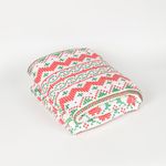 Плед новогодний 200х220 см, "Вязаный", полиэстер, 210 г/м2, ЗОЛОТАЯ СКАЗКА, 592533