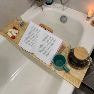 Столик полка для ванной деревянная