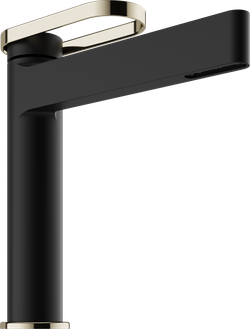 Смеситель для раковины STWORKI Малунг S11020BG матовый черный, глянцевое золото