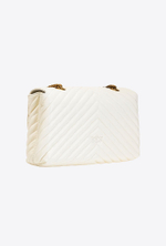 LADY LOVE BAG PUFF V QUILT - white+white-antique gold