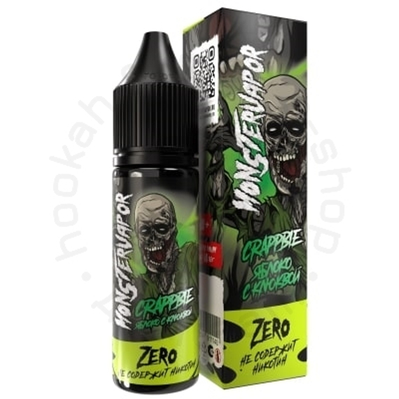 Жидкость MONSTERVAPOR CRAPPBIE с ароматом яблока с клюквой, 0 мг/см³, 30 мл. ZERO.