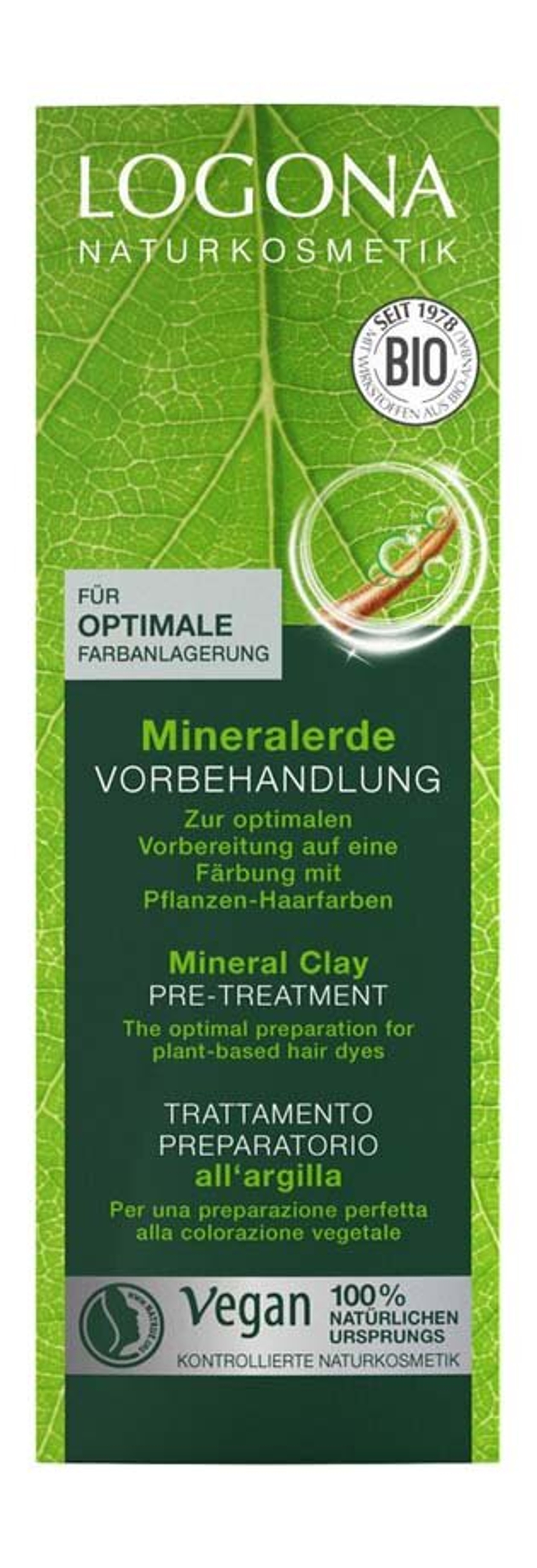 Предварительная обработка минеральной глиной Logona, 100 мл