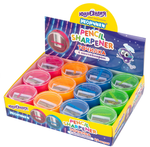 Точилка пластик 1отв. с контейнером "Шарик неон" цвета неон.ассорти (ЮНЛАНДИЯ)