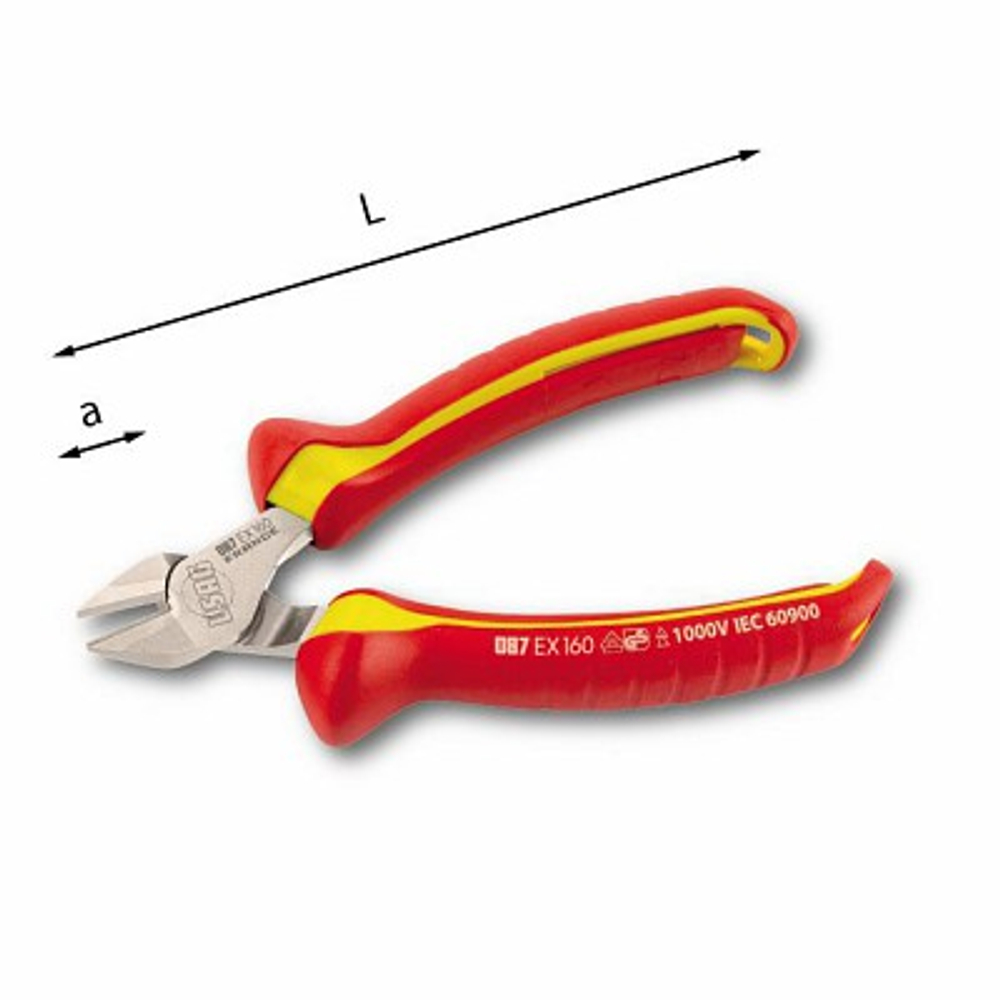 087 EX Диагональные кусачки изолированные 1000 В, длина 160 мм, USAG (Италия)
