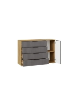 Комод для одежды Графит матовый 4 ящика 129х41х84 см