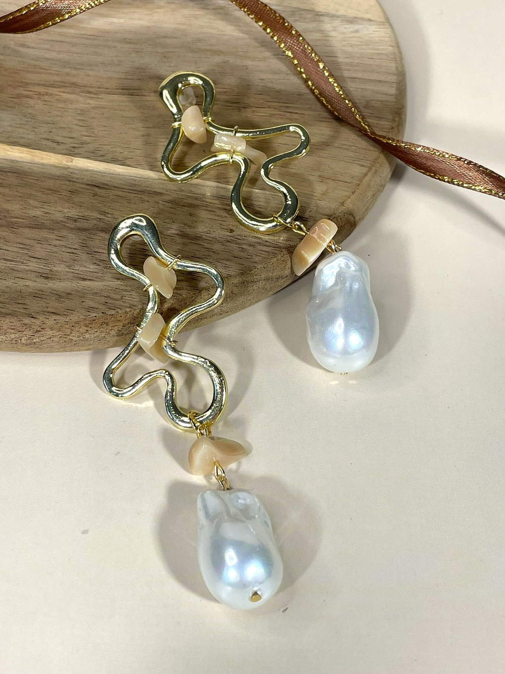 Серьги Морская история, Перламутр и Жемчуг