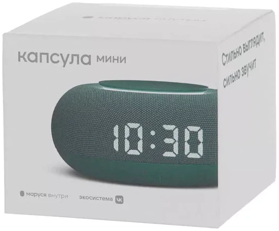 Умная колонка VK Капсула мини (с часами), хвойный зеленый