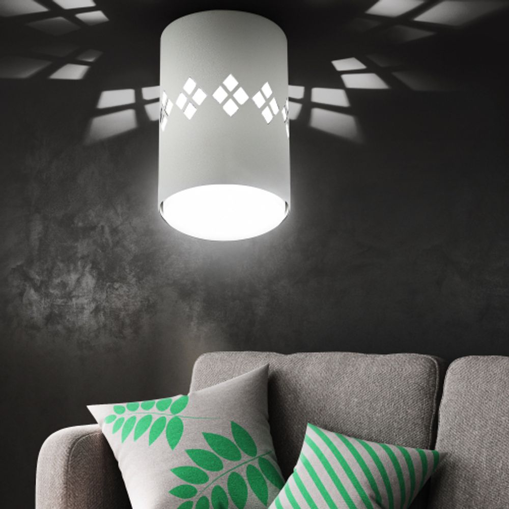 Светильник настенно-потолочный спот ЭРА OL10 LD GX53 WH белый, подсветка 1 W | Накладные светильники