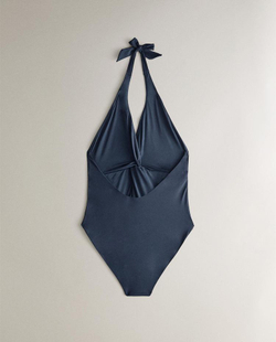 ZARA HOME КУПАЛЬНИК С V-ОБРАЗНЫМ ВЫРЕЗОМ, СИНИЙ