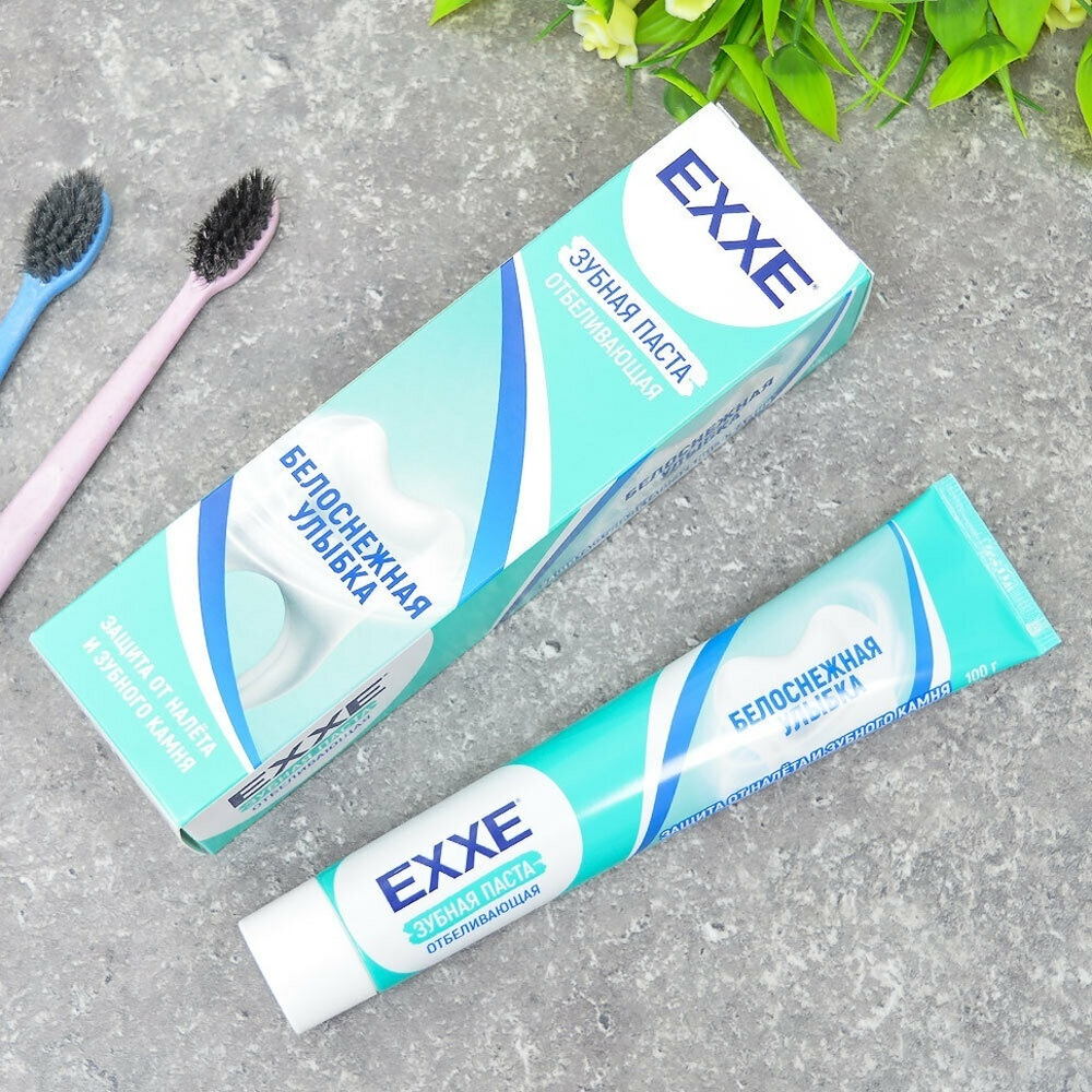 Зубная паста отбеливающая "Белоснежная улыбка" 100г, EXXE