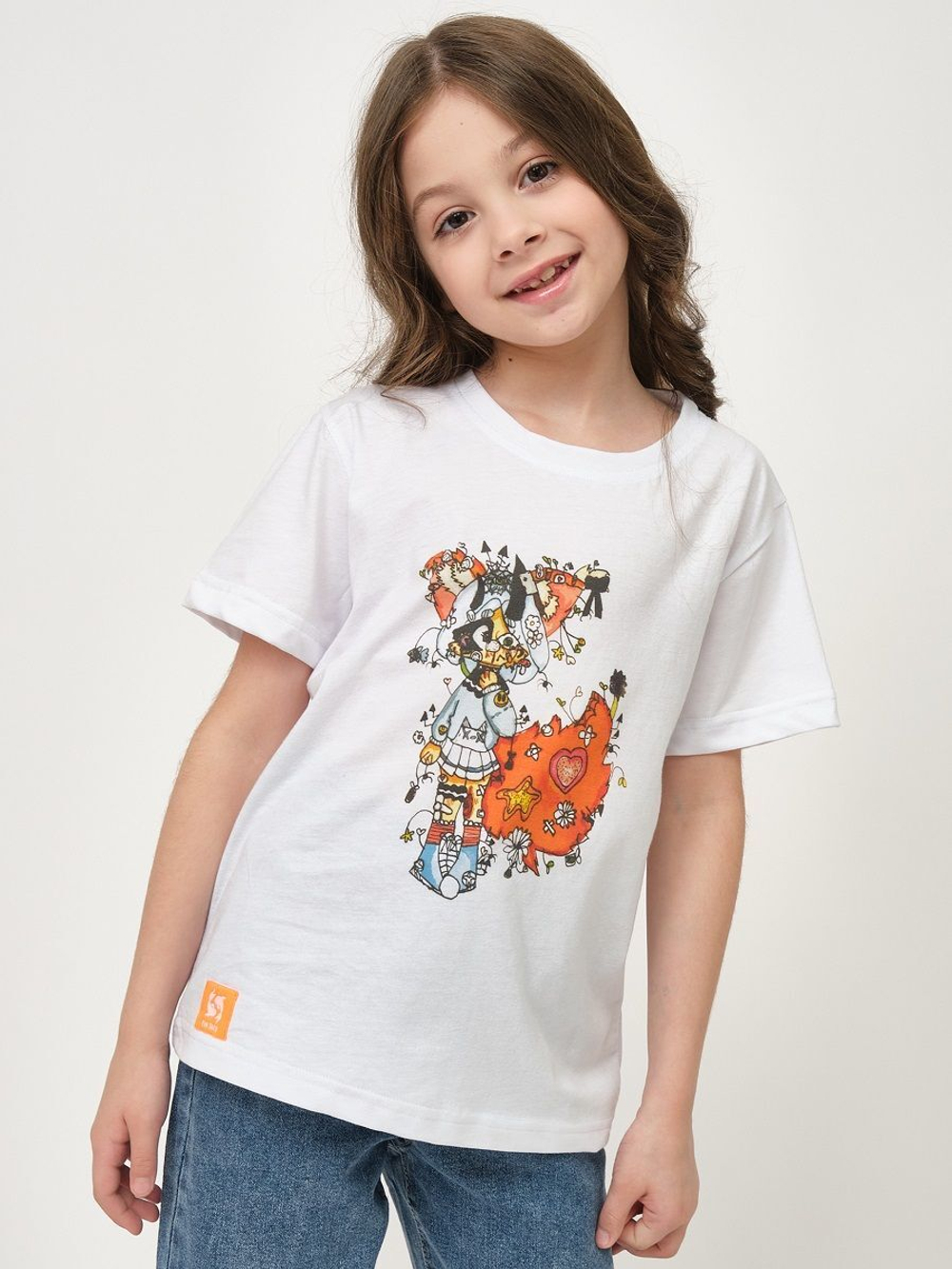 Детская футболка с принтом Moon (Размер: 152-158) (Цвет: белый)