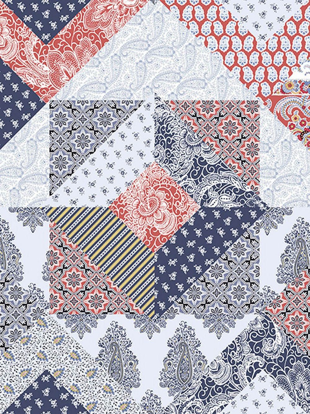 Пододеяльник перкаль Сказка "Пэчворк/Султан" 2-спальный на молнии 175x215 см