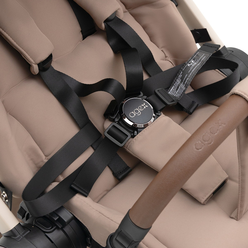 Коляска Agex Prima Pro 3 в 1 с автокреслом i-Team ATG080 Grey APP232 Beige (Бежевый)