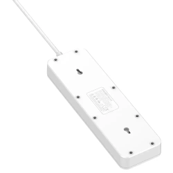 LDNIO удлинитель сетевой фильтр, модель SC5415, 2 метра, 4 USB, тройник разветвитель с заземлением и выключателем, белый