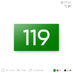 Номер на дверь 119, табличка на дверь для офиса, квартиры, кабинета, аудитории, склада, зеленая 120х70 мм, Айдентика Технолоджи