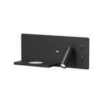 Светильник настенный CHARGELUX, с функцией беспроводной зарядки, USB-A , 3Вт+8Вт, 3000К, левый, алюминий, черный