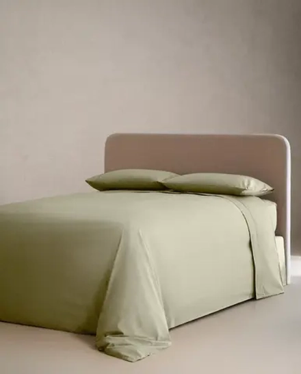 ZARA HOME (300 НИТЕЙ) ПОДОДЕЯЛЬНИК ИЗ ХЛОПКА ПЕРКАЛЬ, ЗЕЛЕНЫЙ