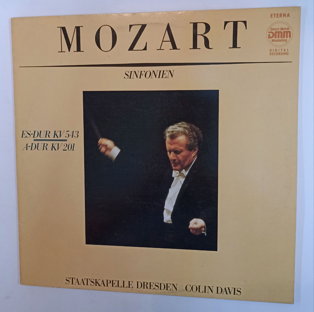 Винтажная виниловая пластинка LP Mozart В. А. Моцарт, Staatskapelle Dresden , Colin Davis Sinfonien Es dur KV 543 A dur KV 201 (ГДР 1989)