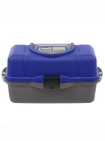 Ящик рыболовный для хранения снастей трехполочный синий