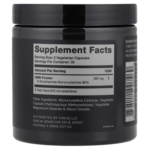Toniiq, NMN 300, 60 капсул (150 мг в 1 капсуле)