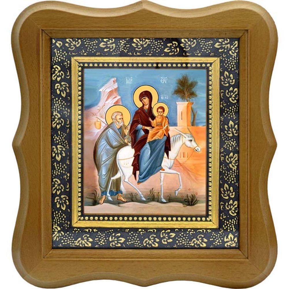 Бегство Святого Семейства в Египет. Икона на холсте.