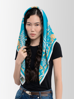 Платок «Тигр Еврейской автономной области. Аквамарин»