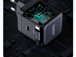 Быстрое зарядное устройство 65W с телескопическим кабелем 70см с разъемом USB-C, Duzzona