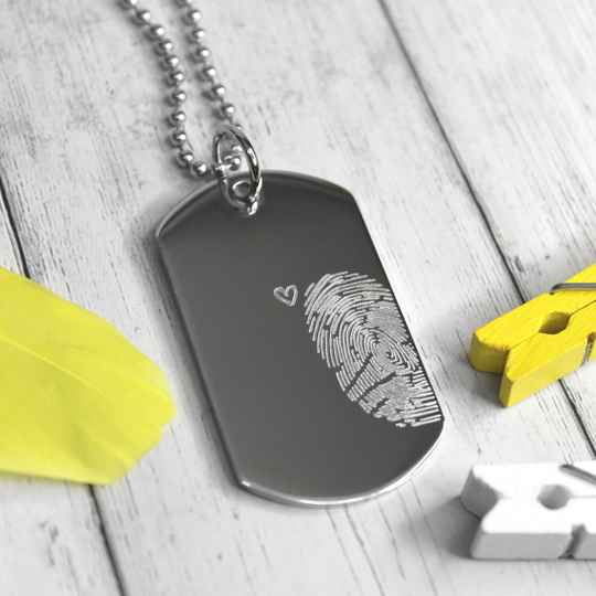 Жетон с гравировкой отпечатка пальца на заказ (титановая сталь)