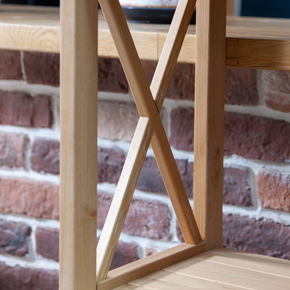 Стеллаж деревянный напольный Юск из массива сосны 5 полок, натуральный бейц