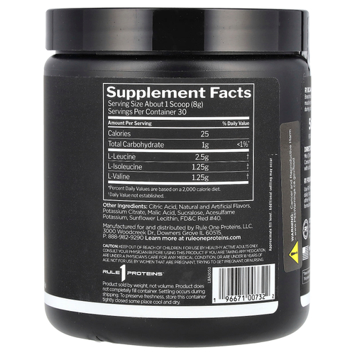 Rule One Proteins, BCAA, фруктовый пунш, 240 г (8,47 унции)