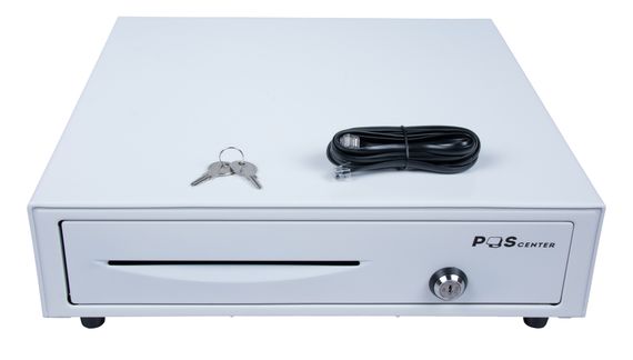 Денежный ящик POScenter 16E 410x415x100 распайка для &quot;Epson/АТОЛ, без датчика открытой крышки&quot;, белый