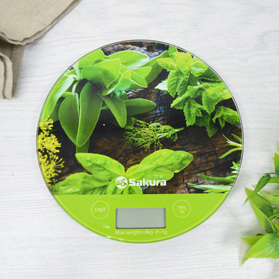 Весы кухонные электронные до 8кг "Зелень"