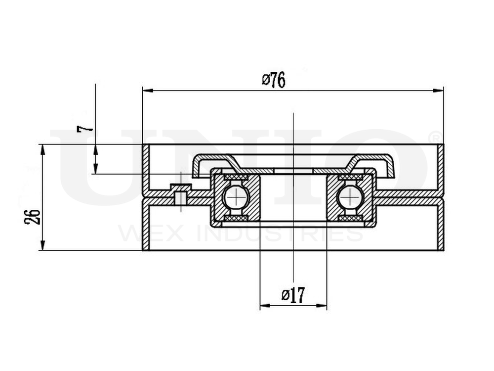 Ролик направляющий приводного ремня UNIO TNS-10155