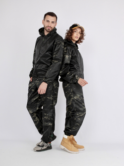 Костюм для активного отдыха Prival Ветровлагозащитный, женский, кмф Нато тёмный