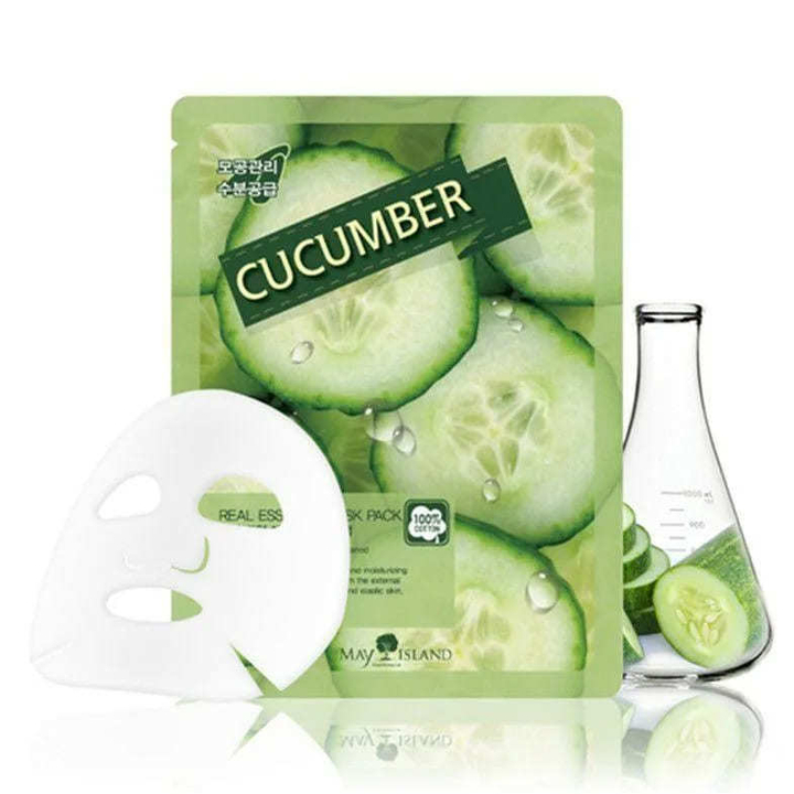 Маска для лица May Island Cucumber Real Essence Mask Pack тканевая с экстрактом огурца 25 мл