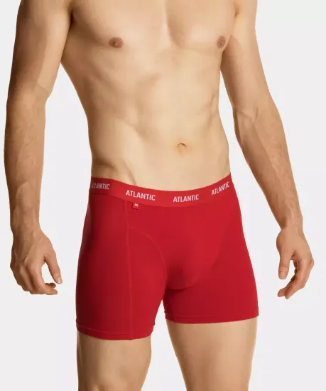 Трусы мужские боксеры (3шт), Atlantic 3MH-047, красные + серо-голубые + темно-синие