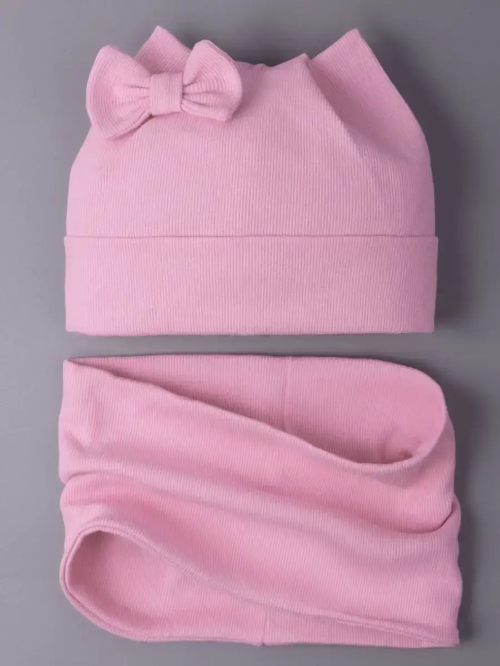 Шапка для девочки осенняя с ушками и снуд