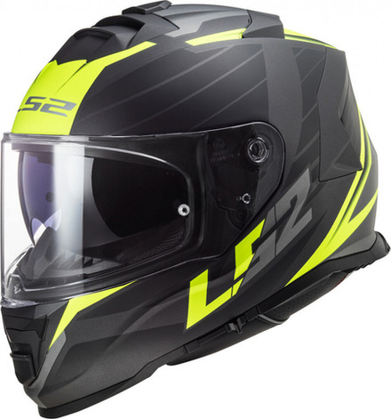LS2 Мотоциклетный шлем матовый интеграл FF800 STORM NERVE черно-желтый