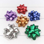 Бант Звезда 10см Набор 6 шт "Матовый металл" (Микс)
