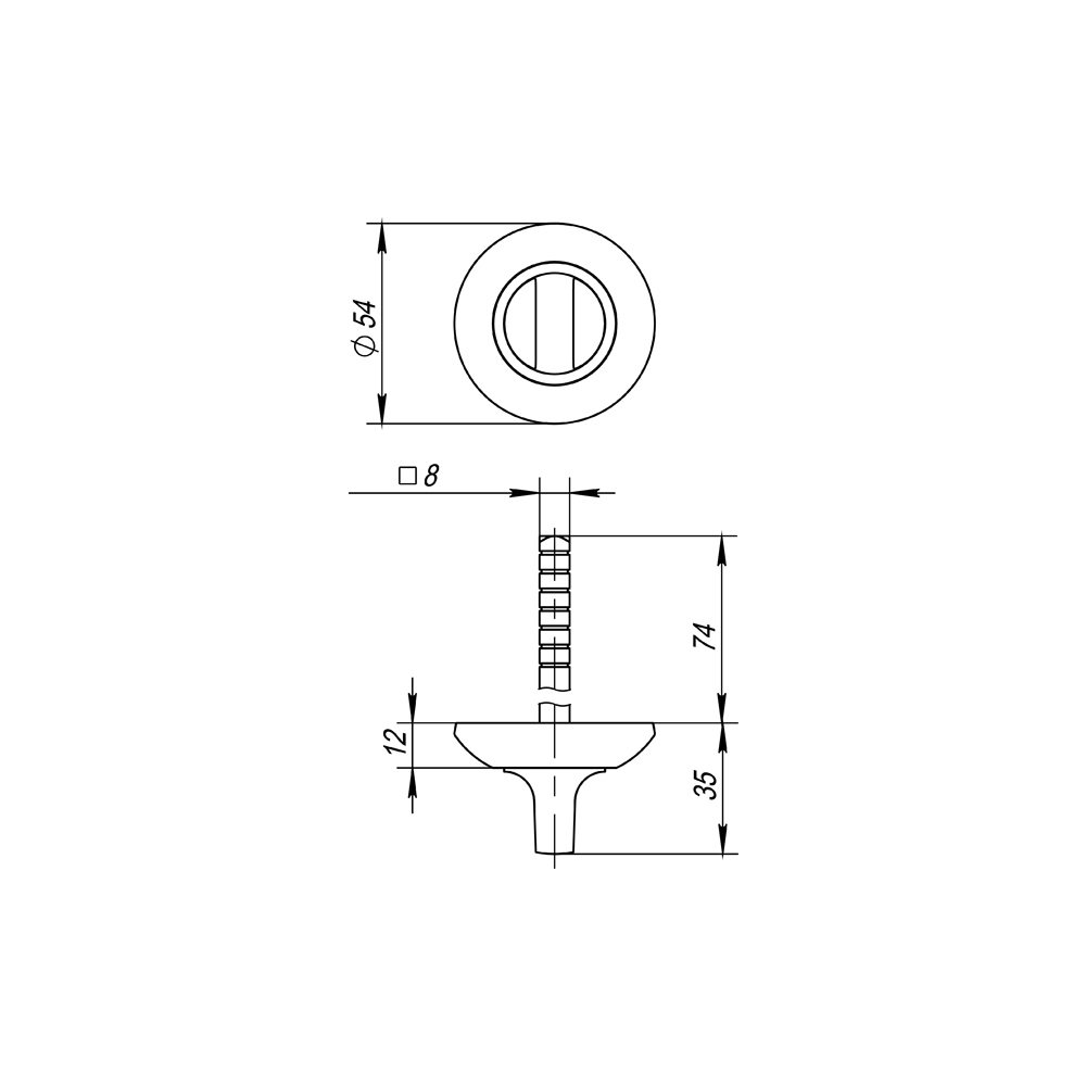 Ручка поворотная BKW8.R.AR54 (BKW8 AR) SN/CP-3 матовый никель/хром