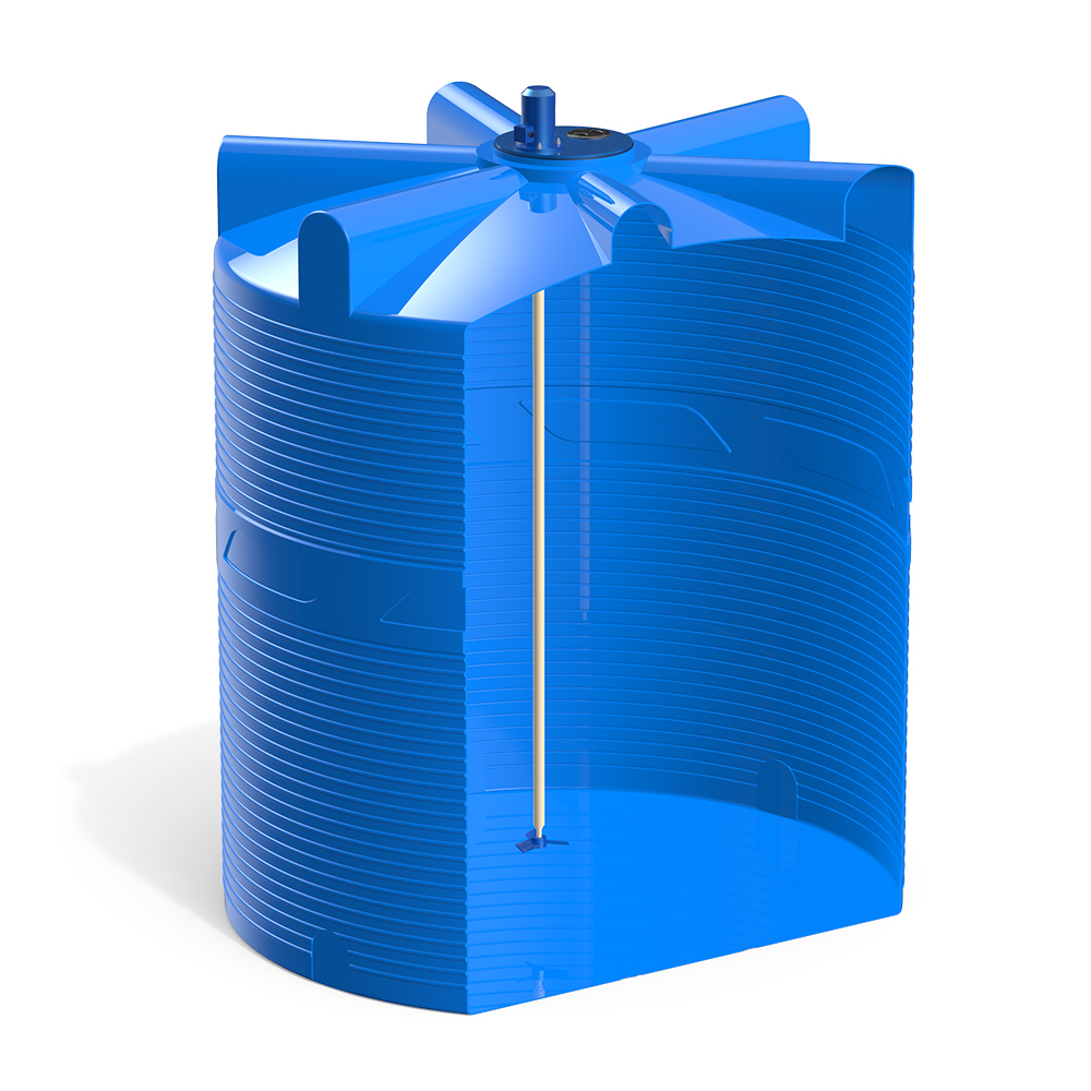 Ёмкость с пропеллерной мешалкой Полимер-Групп V 10000 л. вертикальная (2300x2300x2831см;) - арт.559222